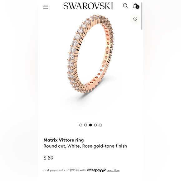 Swarovski Vittore Ring Eternity Band Size 5 - Picture 6 of 7